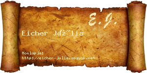 Eicher Júlia névjegykártya